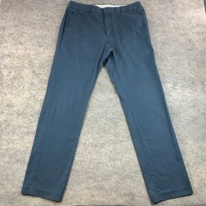 BONOBOS Chino Pants Mens 34 Blue Monday Flat Front Straight Leg Cotton Blend